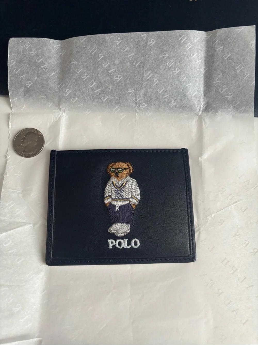 New RL Tennis🎾Sweater Bear Leather Card Holder- 4 compartments